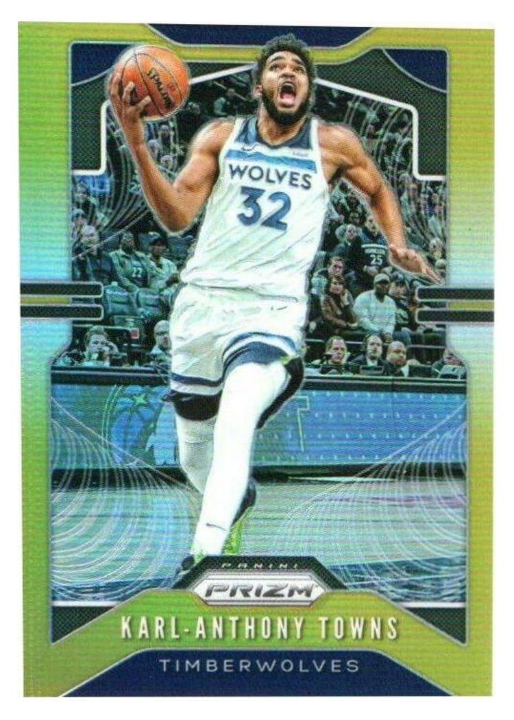 2019-20 Panini Prizm Base Set Karl-Anthony Towns Gold Prizm #161 card