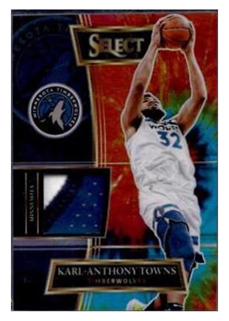 2021-22 Panini Select Base Set Karl-Anthony Towns Tie Dye Prizm #10 card