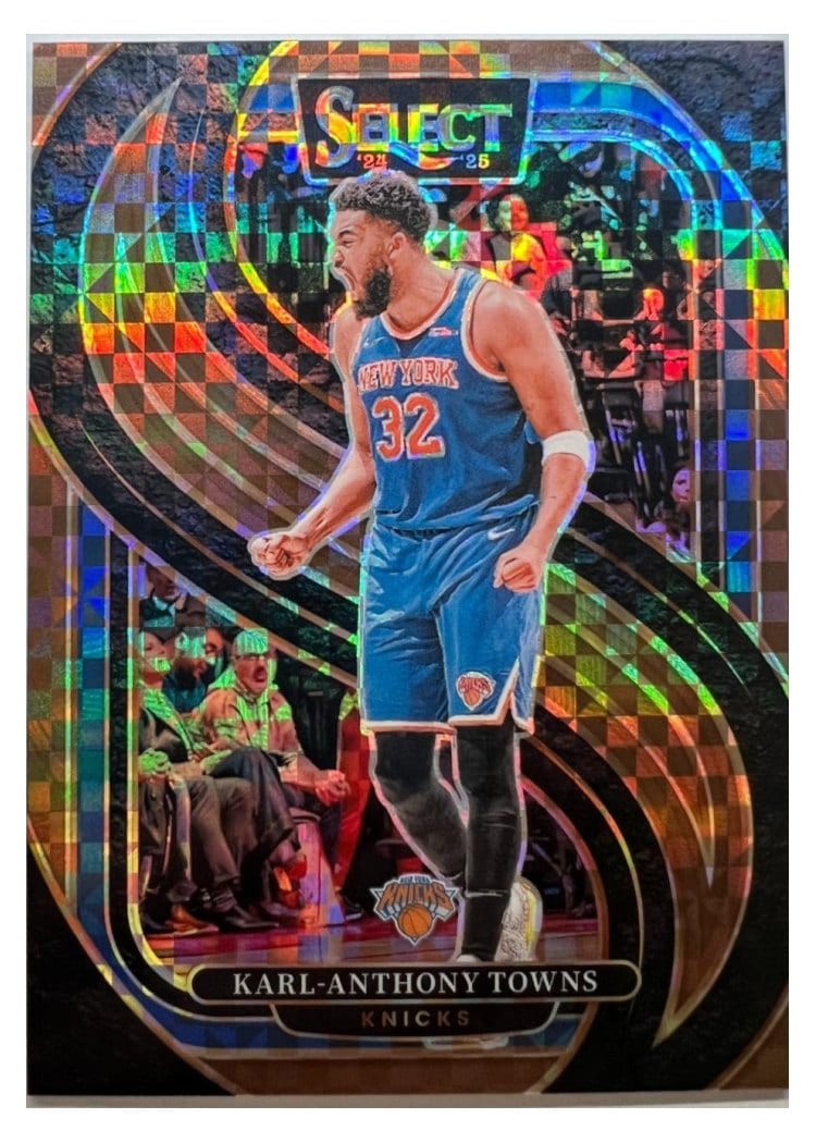 2024-25 Panini Select Base Set Karl-Anthony Towns Bronze Checker Prizm #114 card