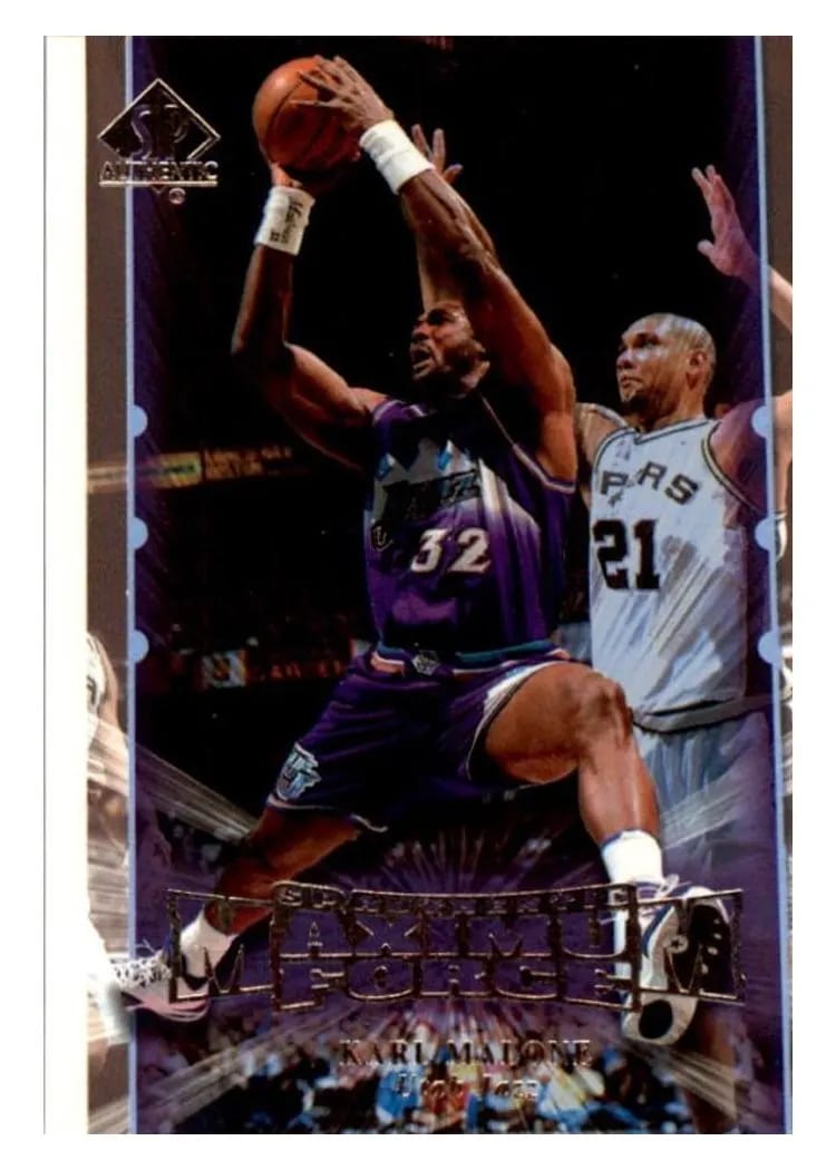 1999 SP Authentic Maximum Force Karl Malone #M1 card