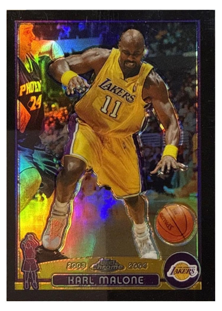 2003 Topps Chrome Karl Malone Black Refractor #32 card