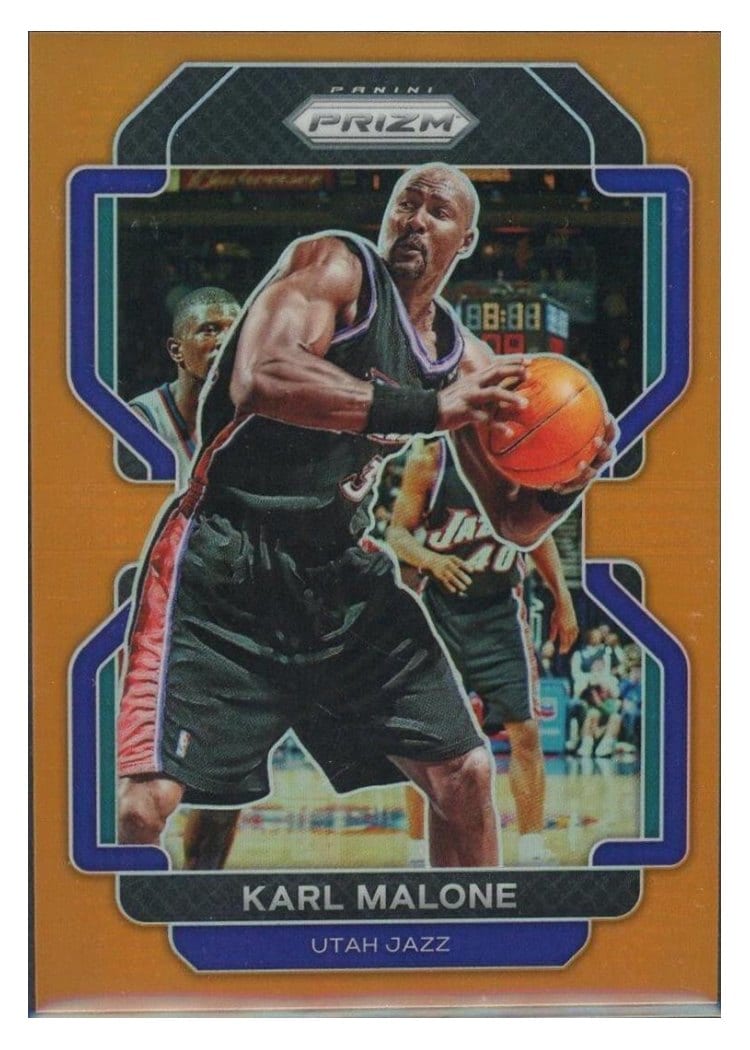 2021-22 Panini Prizm Base Set Karl Malone Orange Prizm #259 card