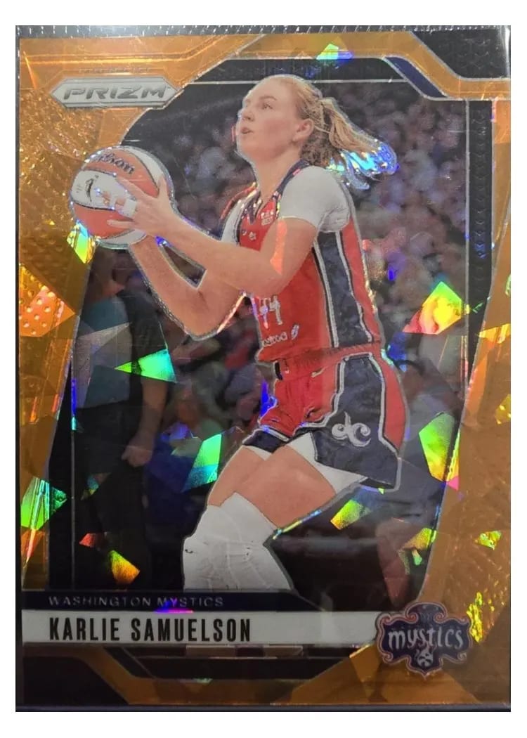 2024 Panini Prizm WNBA Base Set Karlie Samuelson Orange Ice #82 card