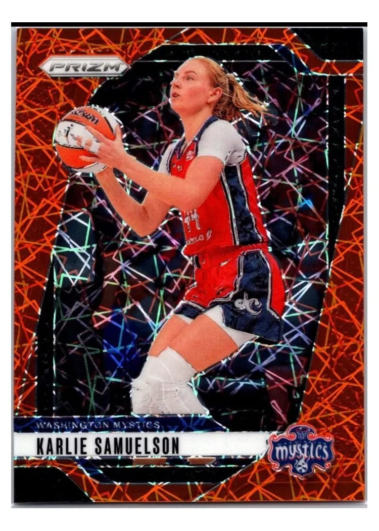 2024 Panini Prizm WNBA Base Set Karlie Samuelson Orange Velocity #82 card