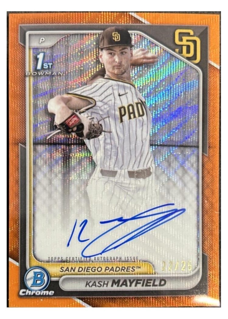 2024 Bowman Draft Chrome Prospect Autographs Kash Mayfield #CPA-KM card
