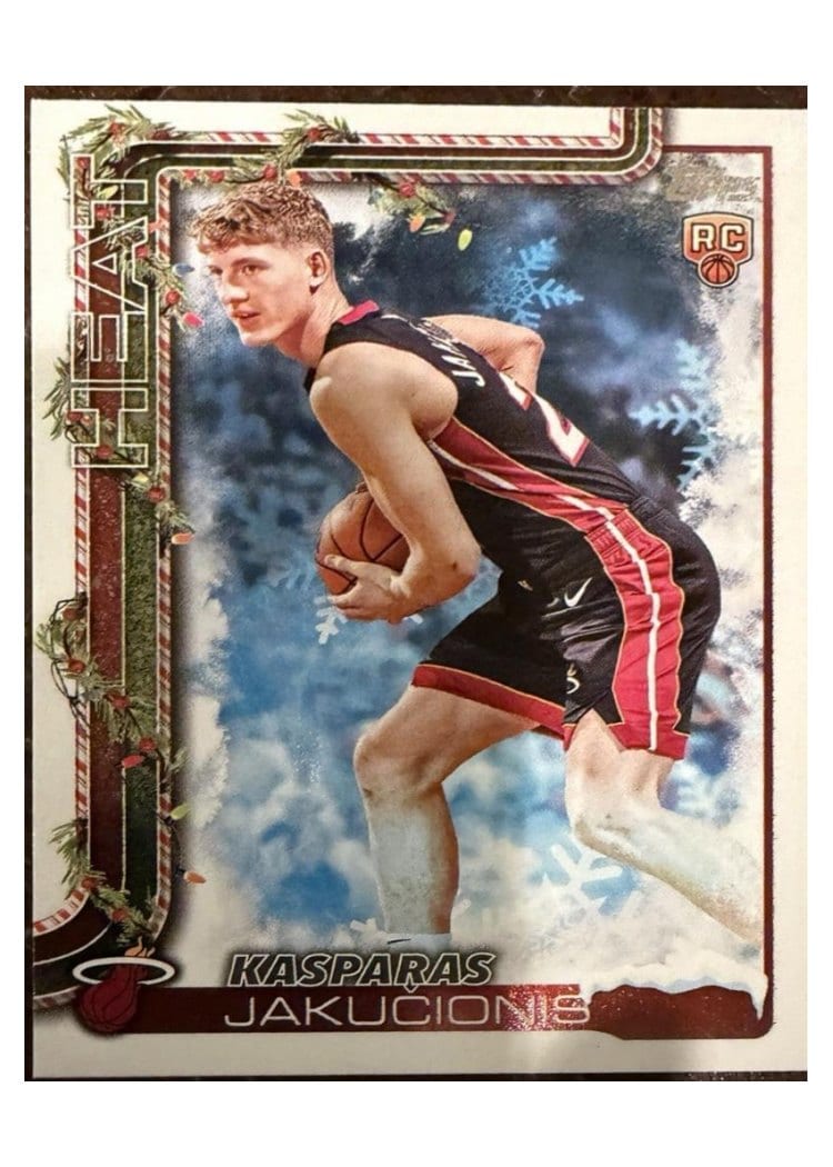 2025-26 Topps Holiday SSP Photo Variations Kasparas Jakučionis #SSV-KJ card