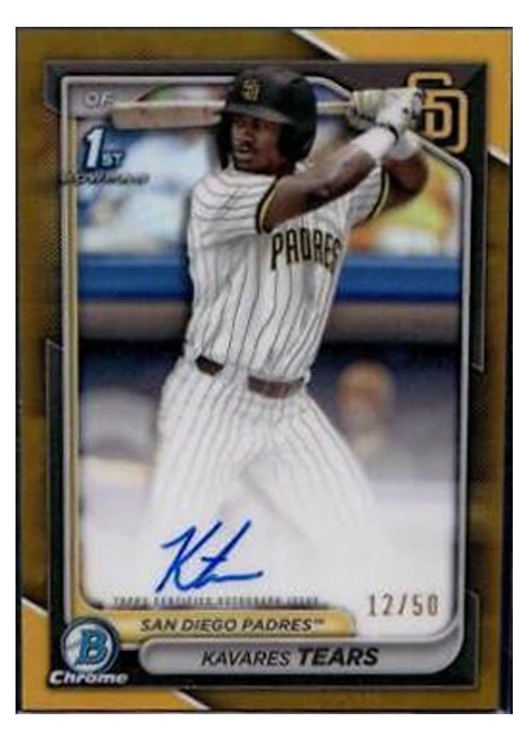 2024 Bowman Draft Chrome Prospect Autographs Kavares Tears Gold Refractor #CPA-KT