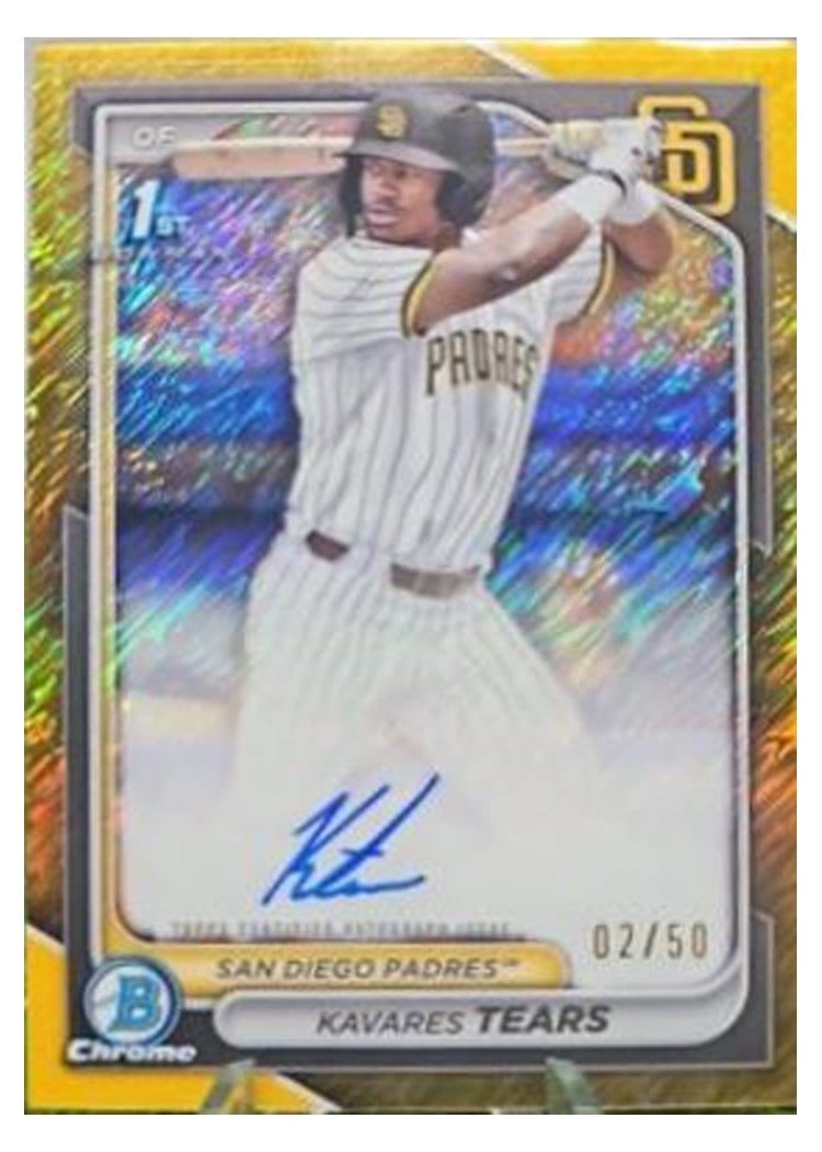 2024 Bowman Draft Chrome Prospect Autographs Kavares Tears Shimmer Gold Refractor #CPA-KT