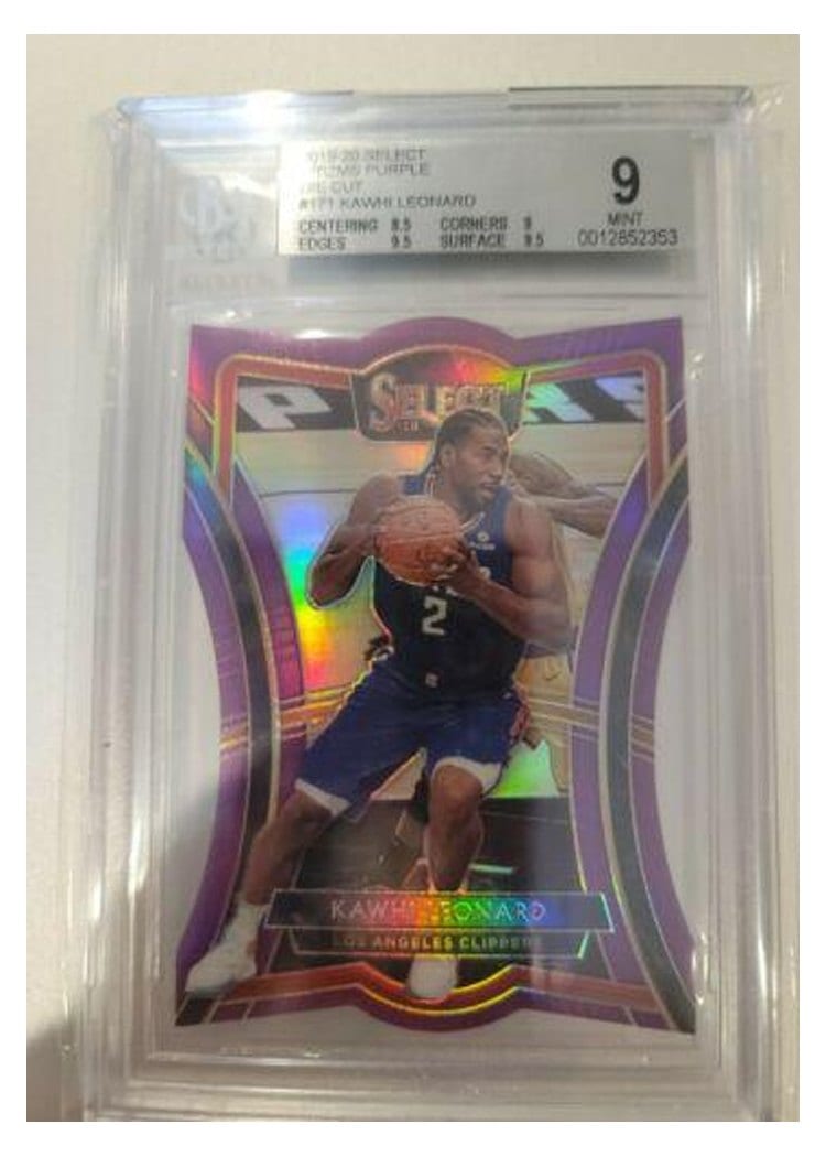 2019-20 Panini Select Base Set Kawhi Leonard Die Cut Purple Prizm #171 card