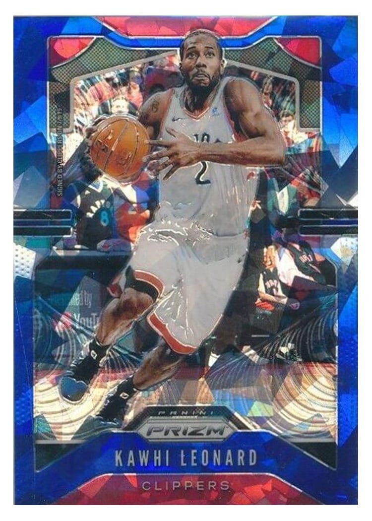 2019 Panini Prizm Kawhi Leonard Blue Ice Prizm #149 card