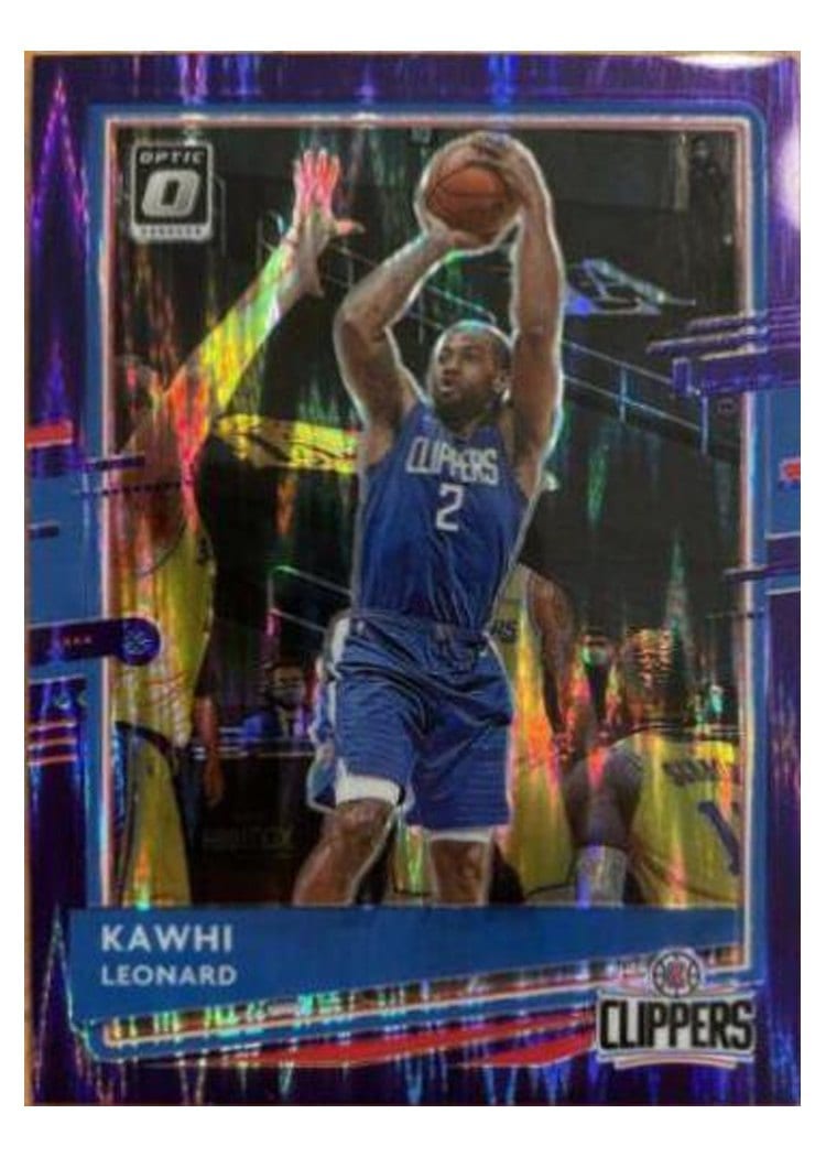 2020-21 Donruss Optic Base Set Kawhi Leonard Purple Shock #125 card