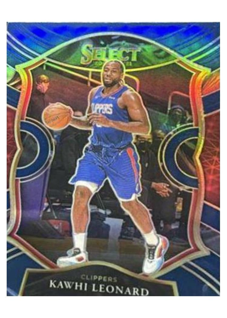 2020-21 Panini Select Base Set Kawhi Leonard Blue Prizm #37 card