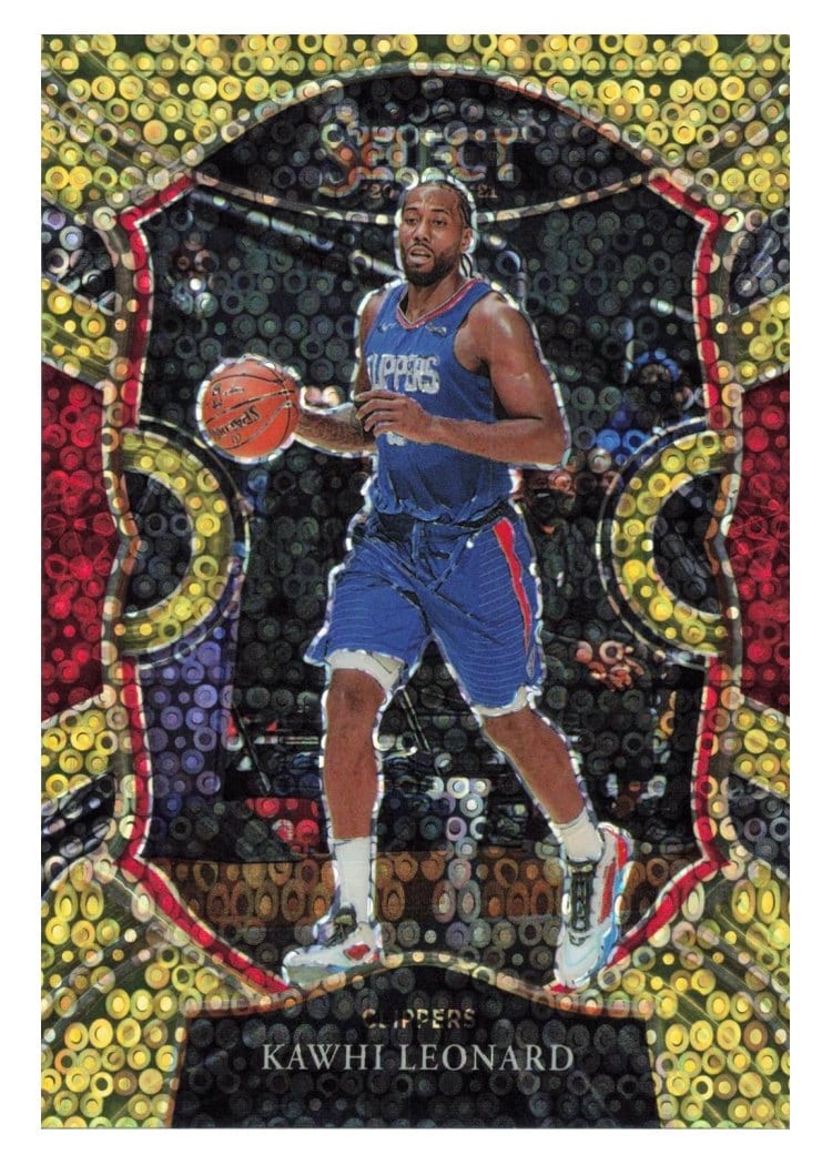 2020-21 Panini Select Base Set Kawhi Leonard Gold Disco Prizm #37 card