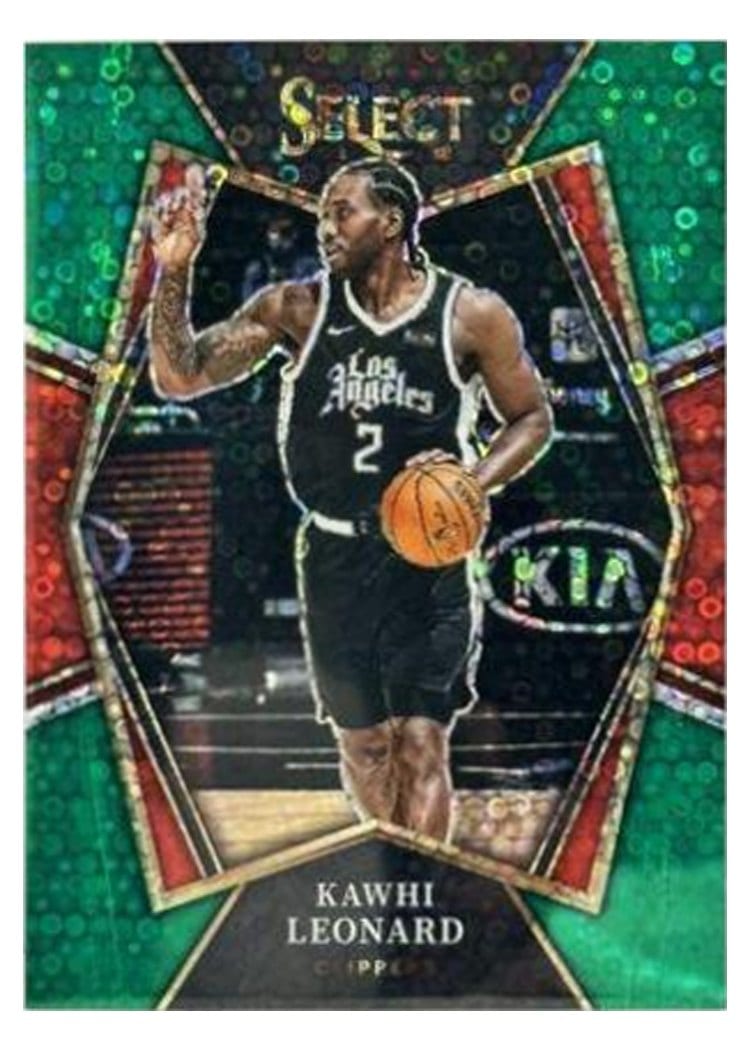 2021-22 Panini Select Base Set Kawhi Leonard Green Disco Prizm #193 card