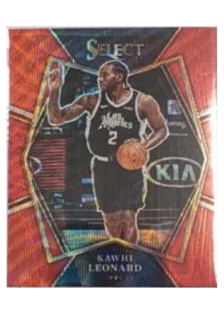 2021-22 Panini Select Base Set Kawhi Leonard Red Wave Prizm #193 card