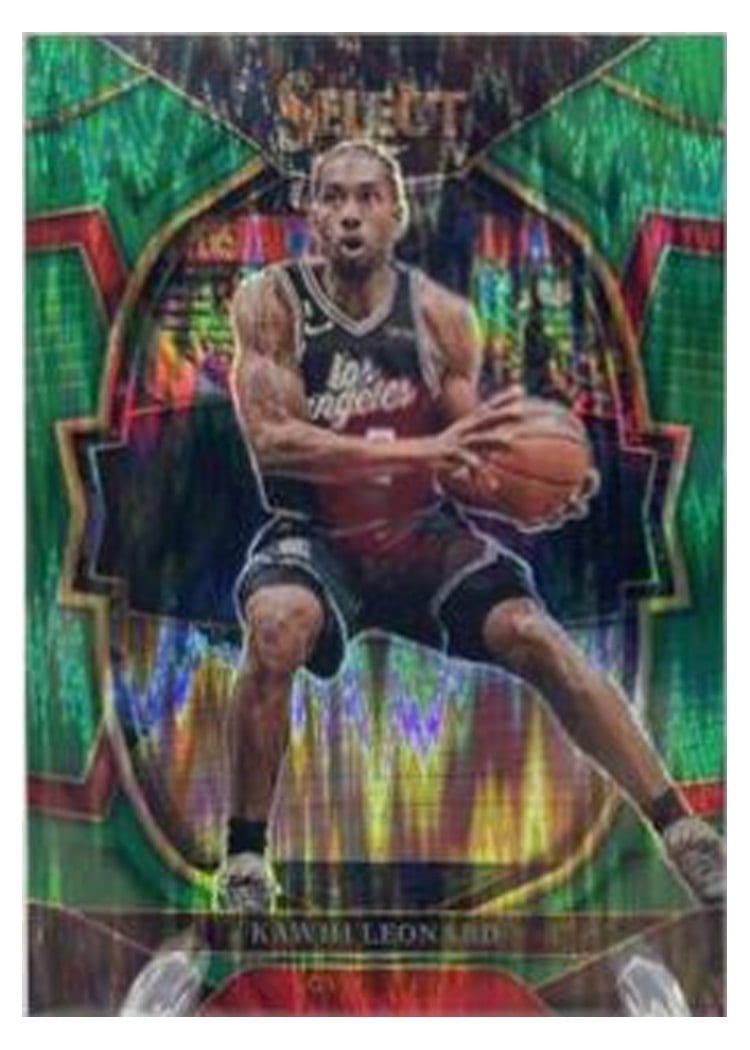2022-23 Panini Select Base Set Kawhi Leonard Green Shock Prizm #165 card