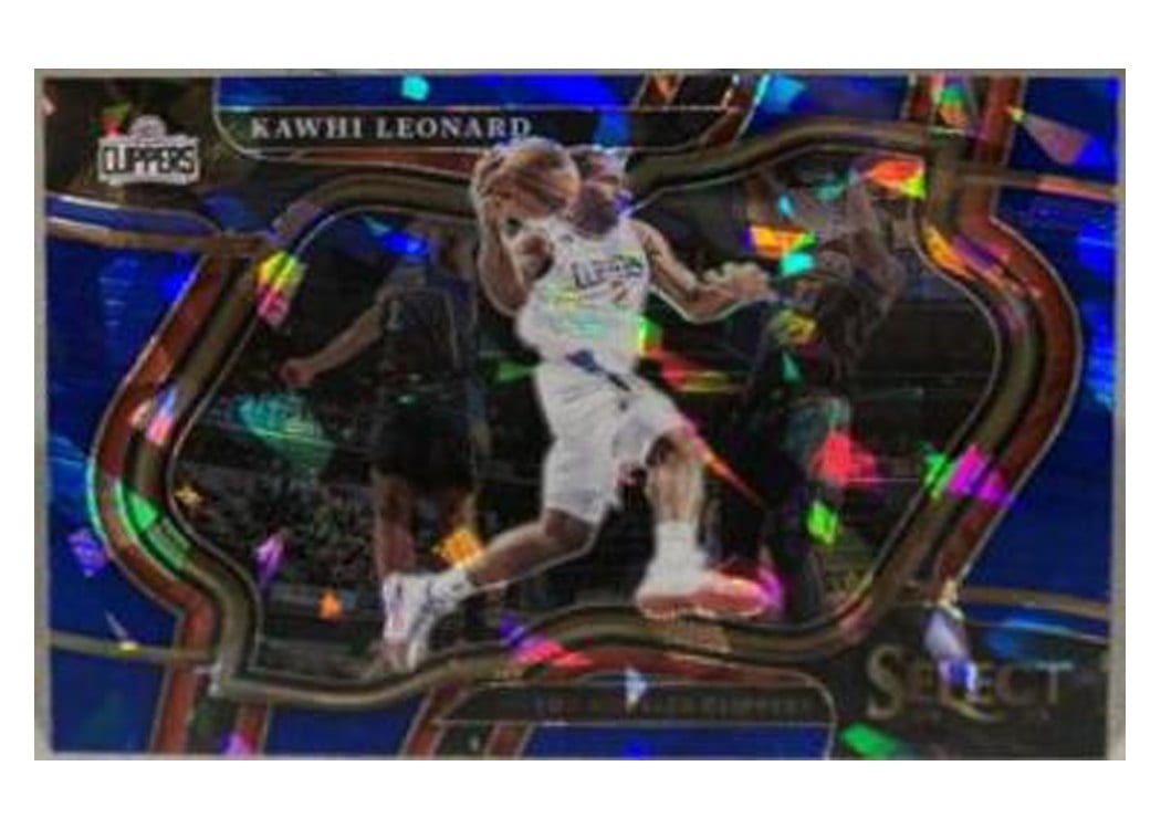 2022-23 Panini Select Base Set Kawhi Leonard Blue Cracked Ice Prizm #265 card