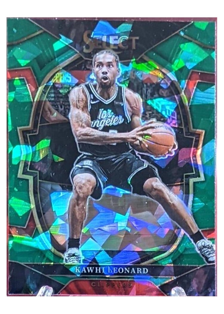 2022-23 Panini Select Base Set Kawhi Leonard Green Ice Prizm #65 card