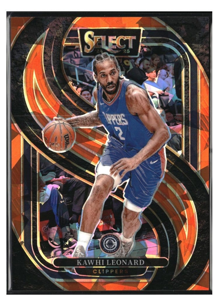 2024 Panini Select Kawhi Leonard Orange Cracked Ice Prizm #105 card