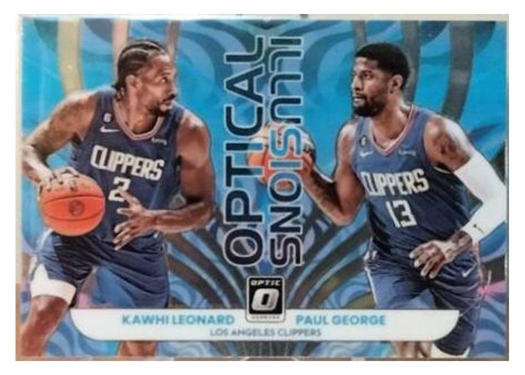 2022-23 Donruss Optic Optical Illusions Kawhi Leonard / Paul George #4 card