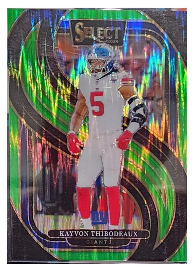 2024 Panini Select Base Set Kayvon Thibodeaux Neon Green Prizm Shock #175 card