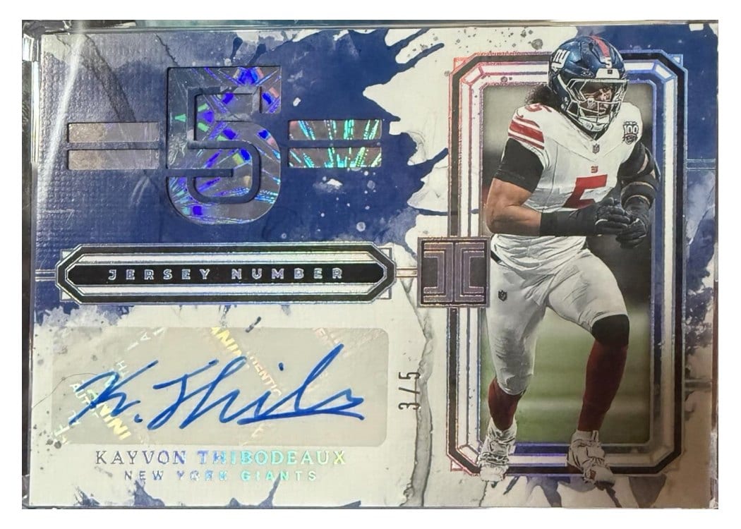 2025 Panini Impeccable Impeccable Jersey Number Autographs Kayvon Thibodeaux #8 card
