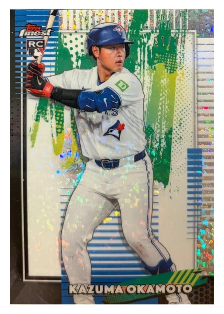 2026 Topps Finest Kazuma Okamoto White Mini Diamond Refractor #34 card