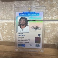 2023 Panini Contenders Permit to Dominate Keaton Mitchell #14 card