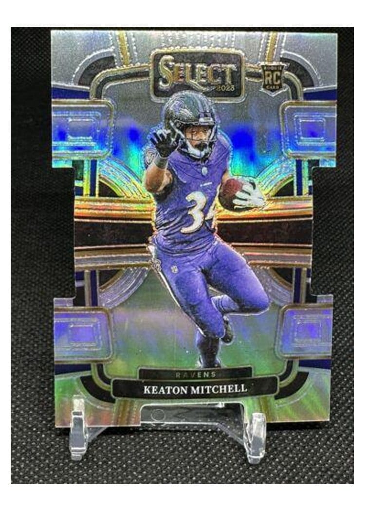 2023 Panini Select Base Set Keaton Mitchell Silver Prizm Die-Cut #10 card