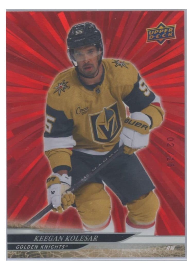 2024-25 Upper Deck Base Set Keegan Kolesar Outburst Red #436 card