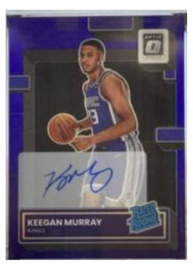 2022 Panini Donruss Optic Keegan Murray Signature Purple #214 card