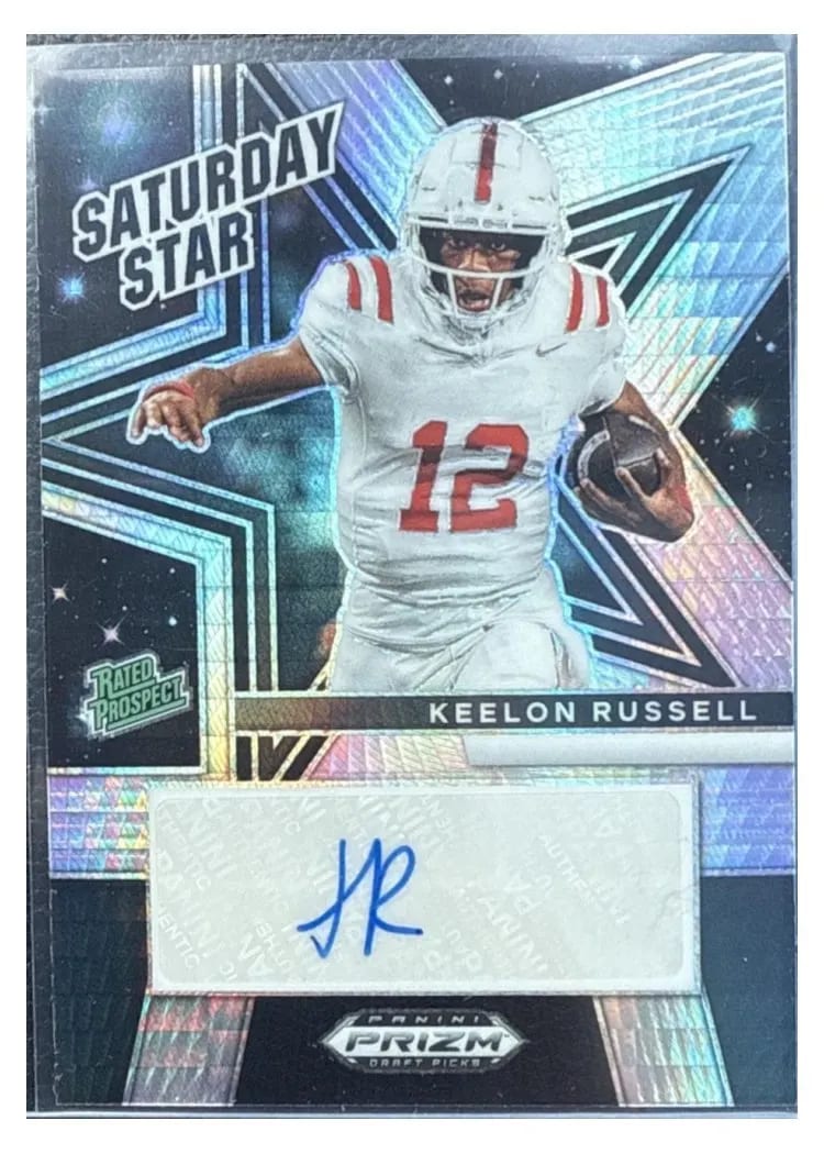 2025 Panini Prizm Draft Picks Saturday Star Signature Keelon Russell #SSS-KRL card