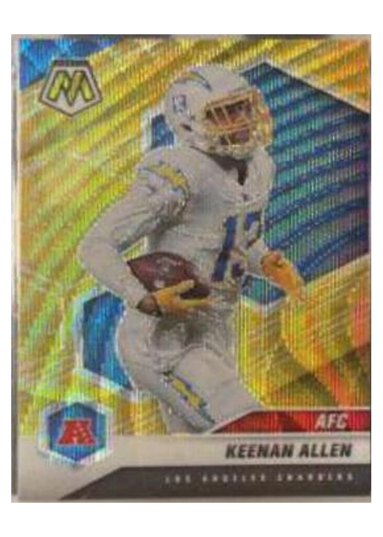 2021 Panini Mosaic Base Set Keenan Allen Gold Wave Mosaic #239 card