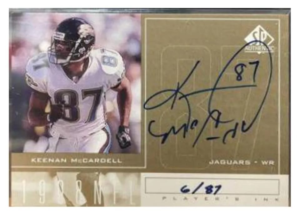 1998 SP Authentic Player's Ink Keenan McCardell #KM card
