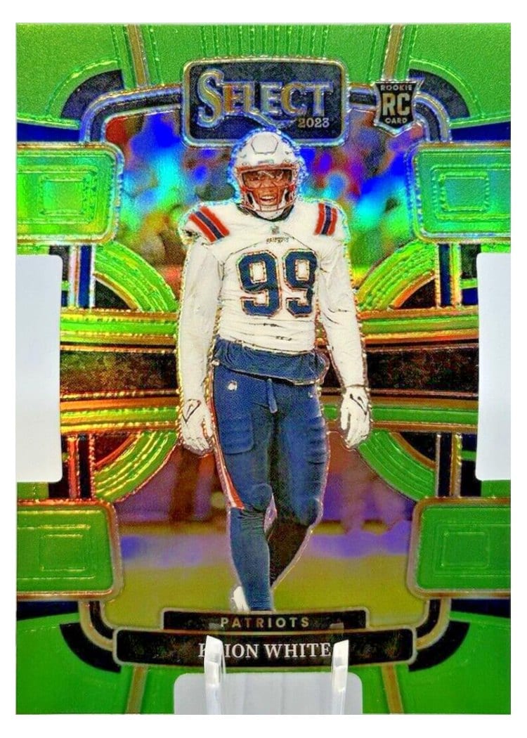 2023 Panini Select Base Set Keion White Neon Green Prizm Die-Cut #69 card