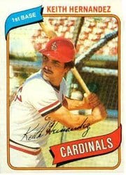 1980 Topps Base Set Keith Hernandez #321 card