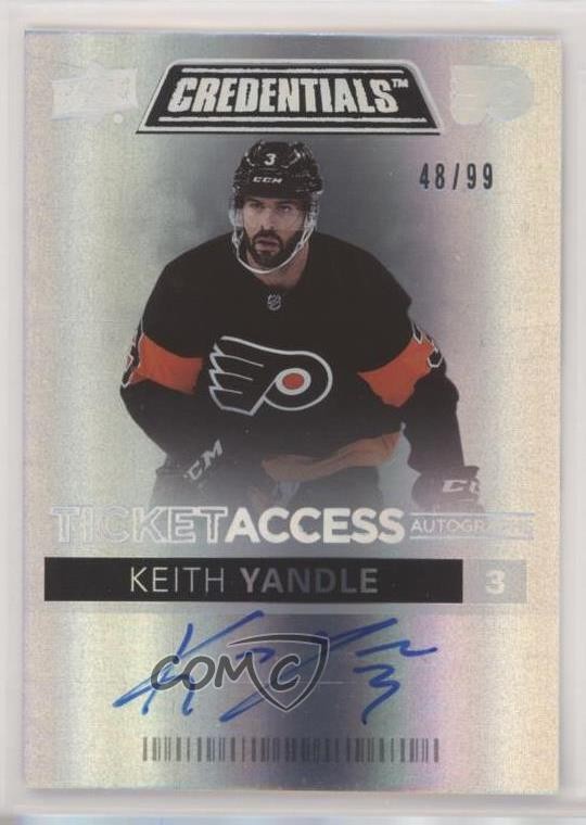 2021-22 Upper Deck Credentials Ticket Access Autos Keith Yandle #TAA-KY card