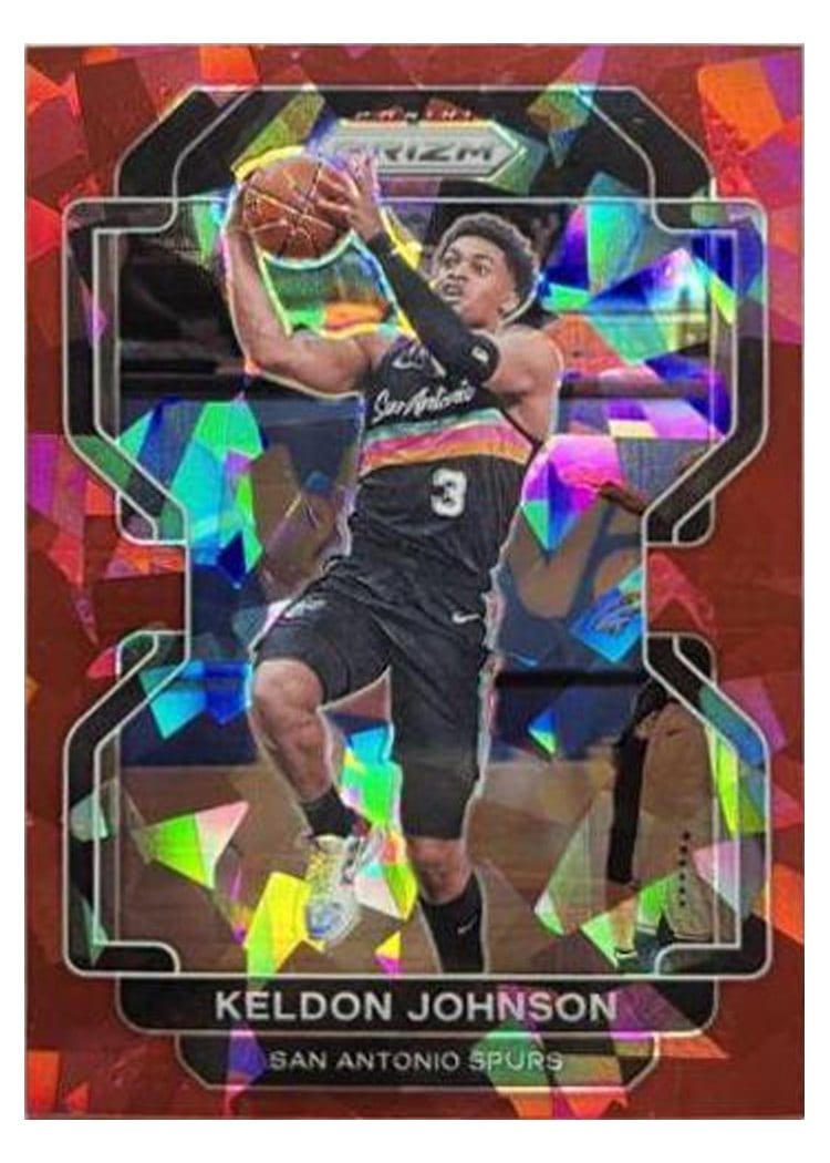 2021-22 Panini Prizm Base Set Keldon Johnson Red Choice Prizm #210 card