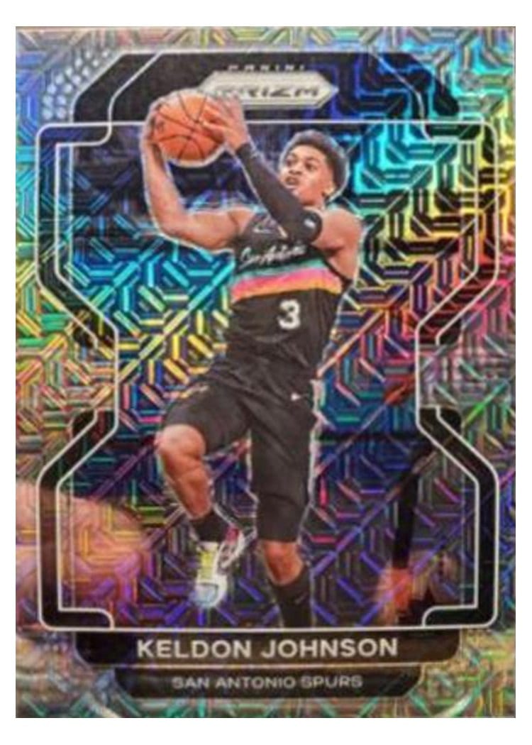2021-22 Panini Prizm Base Set Keldon Johnson Mojo Prizm #210 card