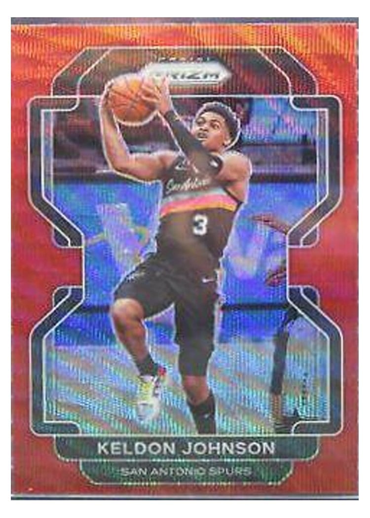 2021-22 Panini Prizm Base Set Keldon Johnson Ruby Wave #210 card