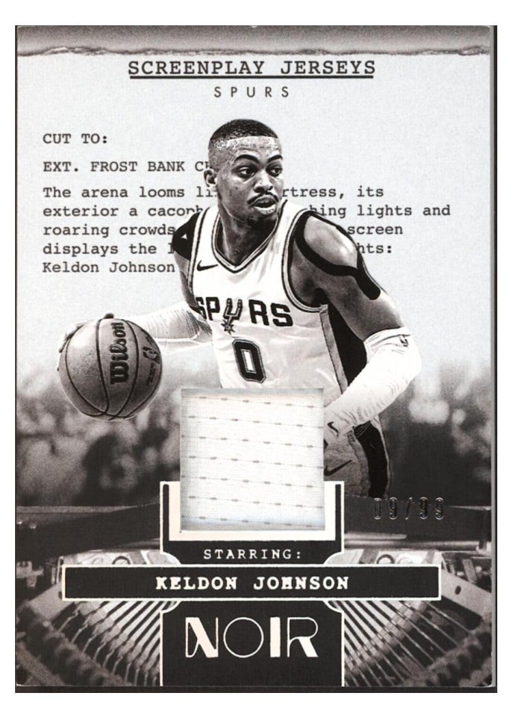 2024-25 Panini Noir Screenplay Jerseys Set Keldon Johnson #30 card