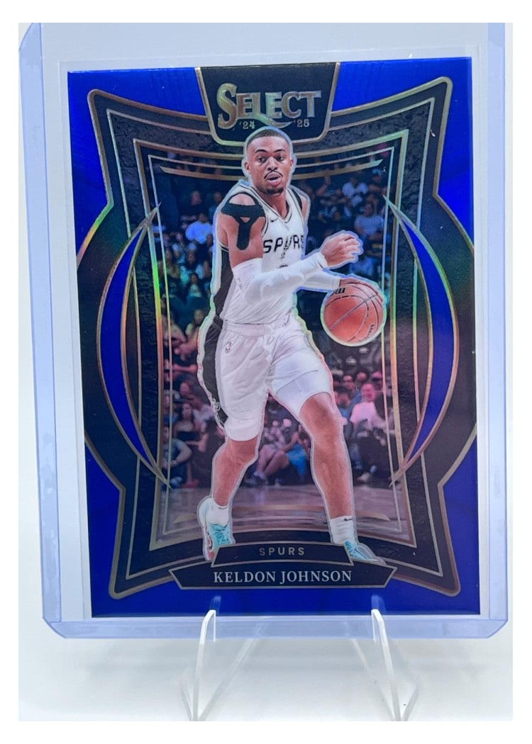 2024-25 Panini Select Base Set Keldon Johnson Blue Prizm #58 card