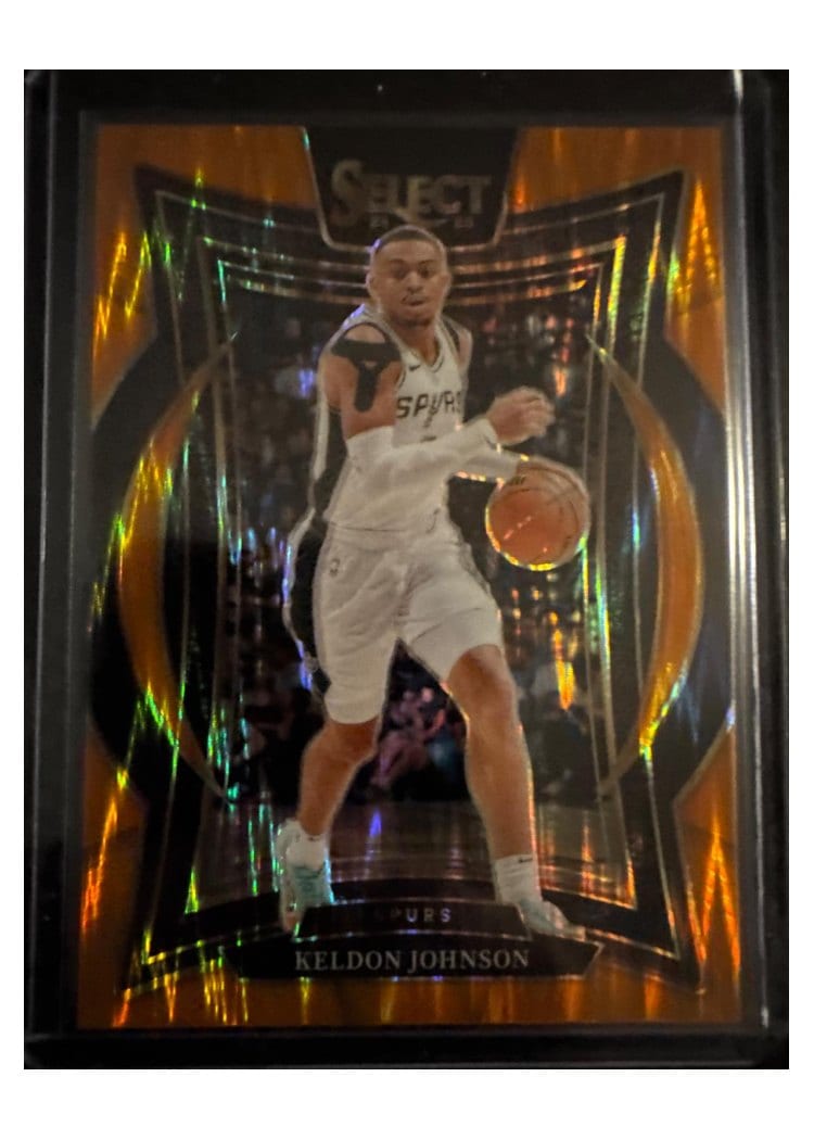 2024-25 Panini Select Base Set Keldon Johnson Orange Flash Prizm #58 card