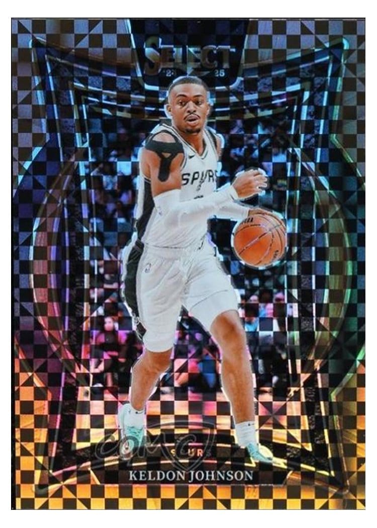 2024-25 Panini Select Base Set Keldon Johnson Bronze Checker Prizm #58 card