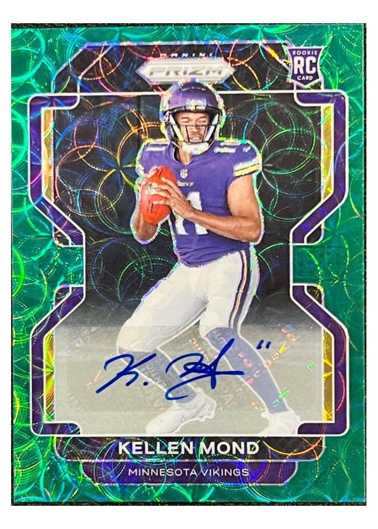 2021 Panini Prizm Base Set Kellen Mond Autograph Green Scope Prizm #351 card