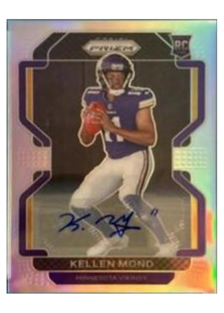 2021 Panini Prizm Base Set Kellen Mond Autograph Green Shimmer #351 card