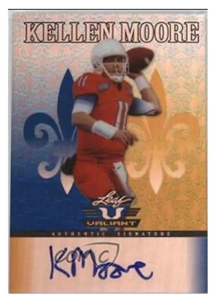 2012 Leaf Valiant Kellen Moore Autograph Blue #KM1 card