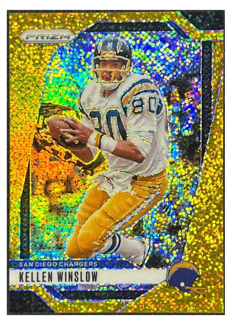 2024 Panini Prizm Base Set Kellen Winslow Gold Sparkle #164 card
