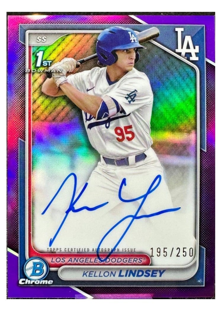 2024 Bowman Draft Chrome Prospect Autographs Kellon Lindsey #CPA-KL card