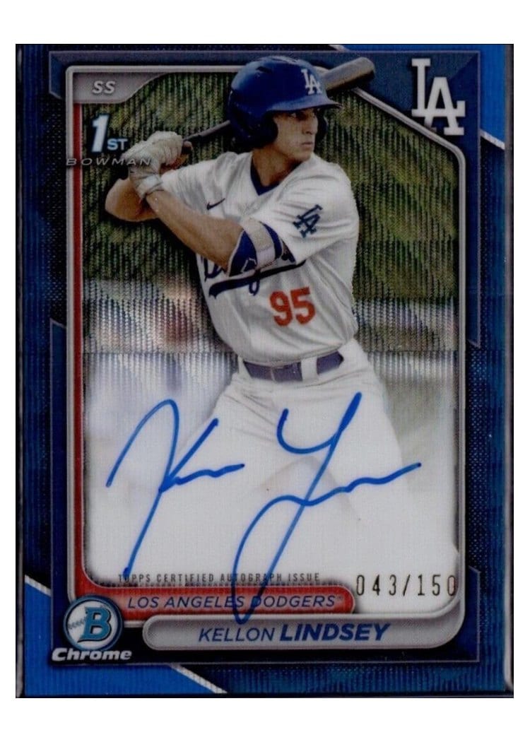 2024 Bowman Draft Chrome Prospect Autographs Kellon Lindsey #CPA-KL card